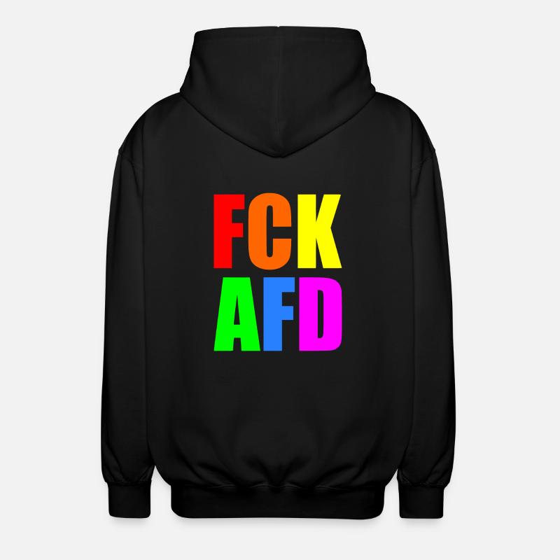 Fck afd - Unisex Kapuzenjacke - Schwarz