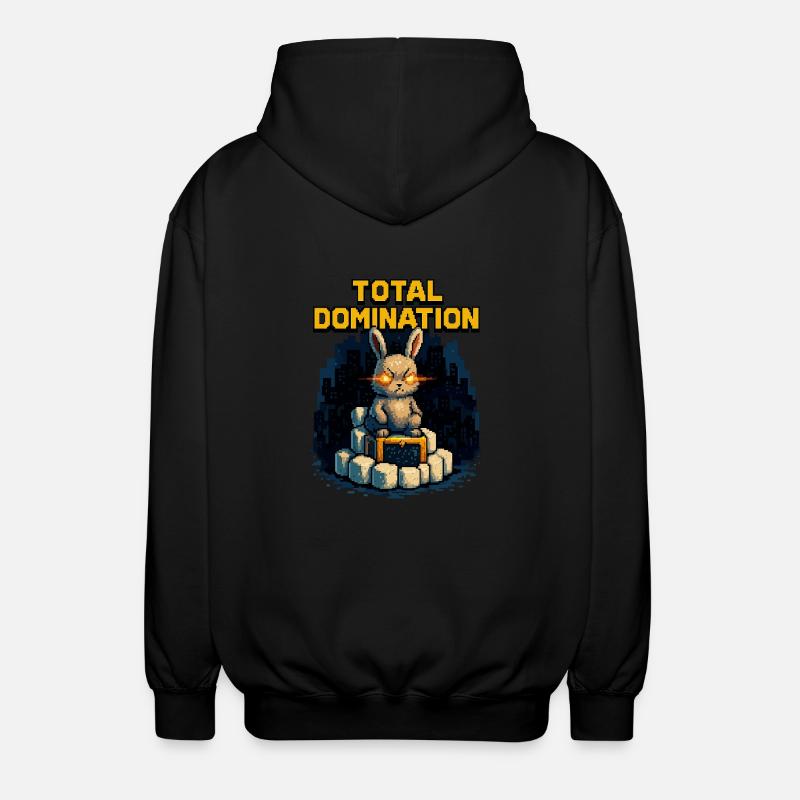 Pixel Bunny – Total Domination - Unisex Hooded Jacket - black