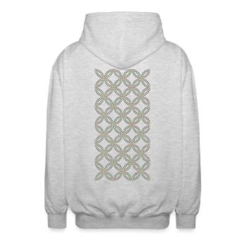 simple look - Unisex Hooded Jacket - light heather grey - Back - AI Model Male 185 light (185cm)