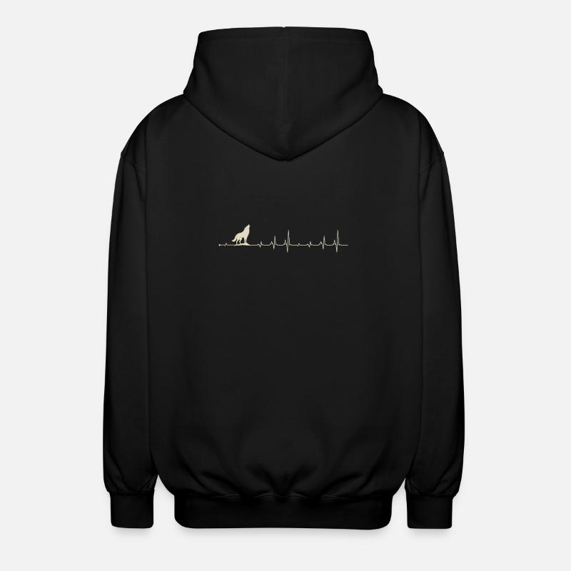 Lone Wolf Pulse - Unisex Hooded Jacket - black