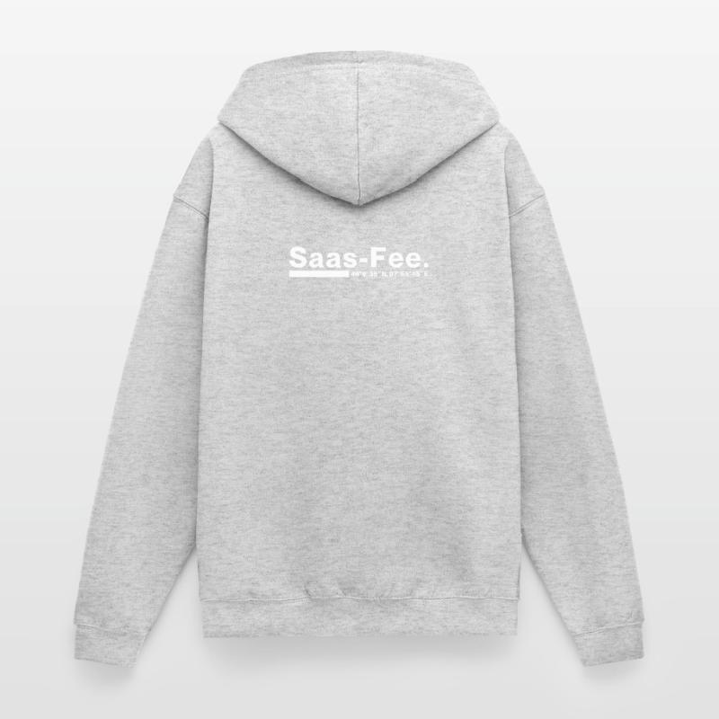 Saas-Fee coordinates Valais Switzerland Unisex Hooded Jacket