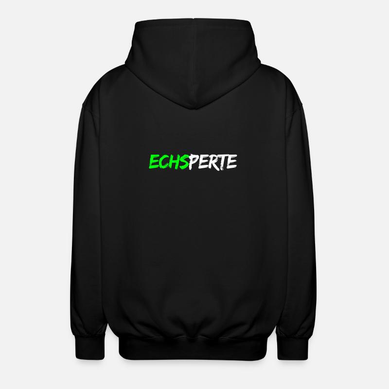 Echsperte - Experte, lustiger Wortwitz - Unisex Kapuzenjacke - Schwarz