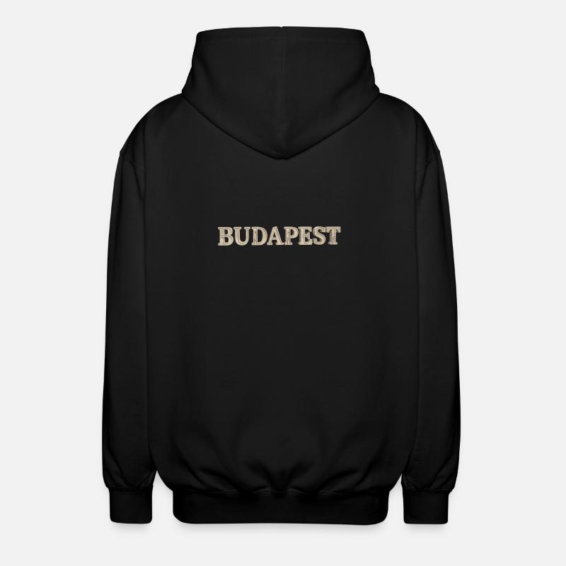 BUDAPEST – Architectural Stone Typography - Unisex Kapuzenjacke - Schwarz