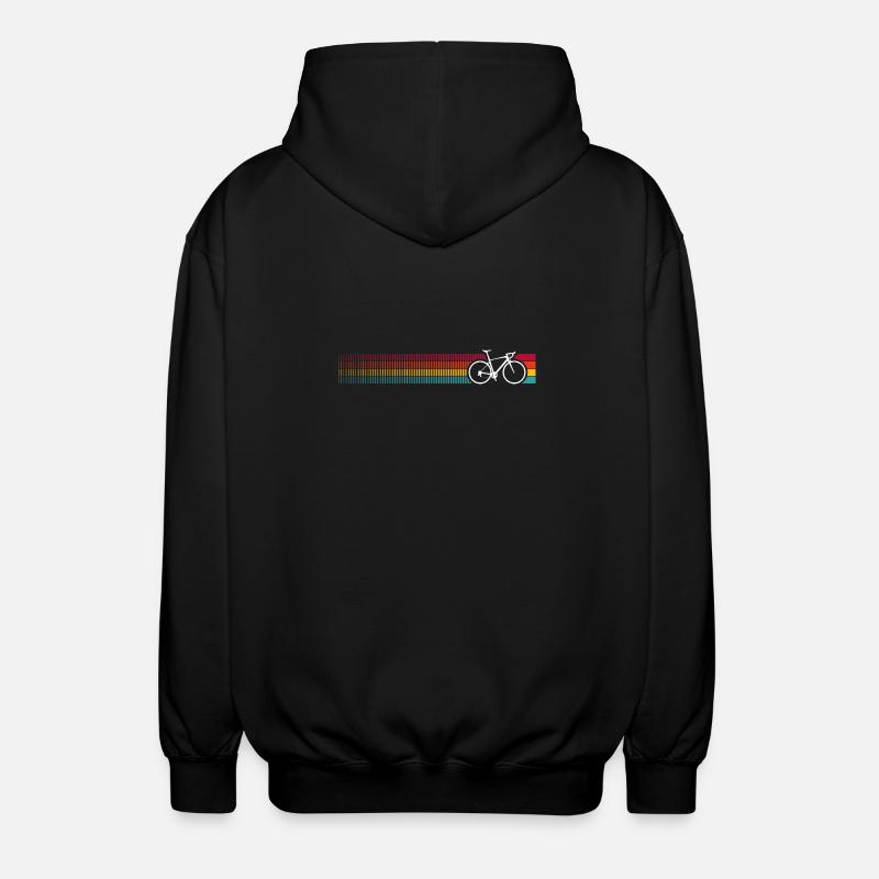 Motif de vélo arc-en-ciel vibrant - Veste à capuche unisexe - noir
