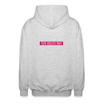 You're Absolutely Right Lustig Sarkastisch KI Logo - Unisex Kapuzenjacke - Hellgrau meliert - Hinten - AI Model Male 185 light (185cm)
