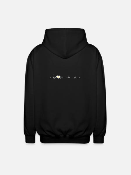 Bird Within Pulse Heart - Unisex Hooded Jacket - black