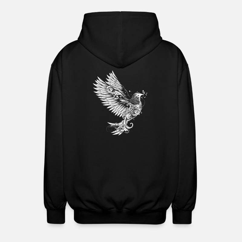 colombe blanche - Veste à capuche unisexe - noir