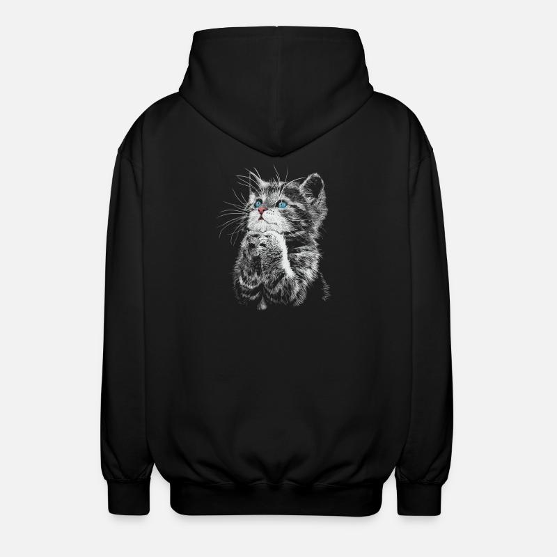 Katze - Unisex Kapuzenjacke - Schwarz