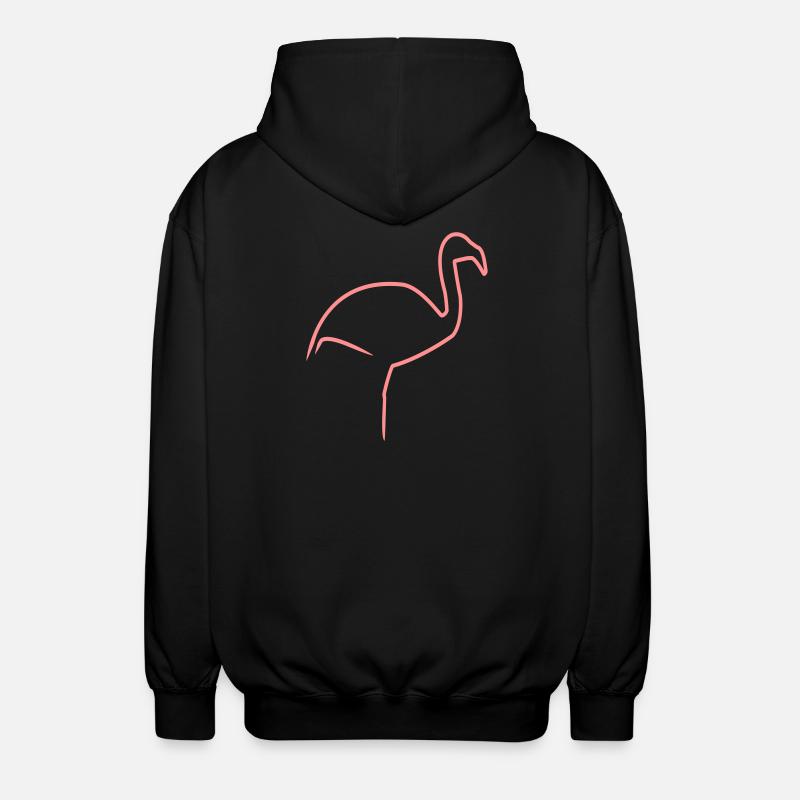 Flamingo - Unisex Kapuzenjacke - Schwarz