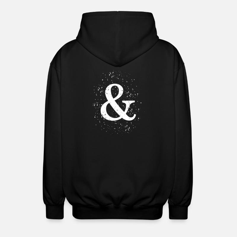 Ampersand Grunge Effekt & ET Zeichen - Unisex Kapuzenjacke - Schwarz