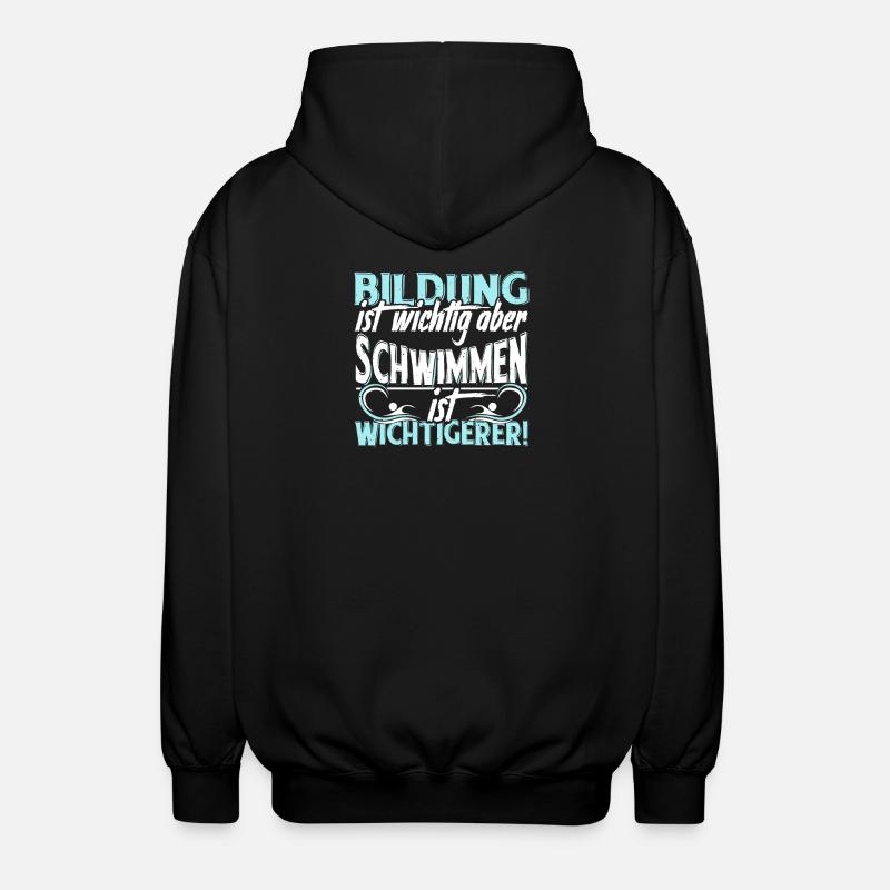 Schwimmen - Unisex Kapuzenjacke - Schwarz