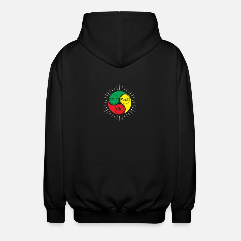Mind Peace Love Triad Circle - Unisex Kapuzenjacke - Schwarz