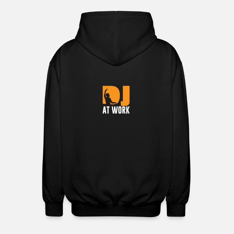 DJ bei der Arbeit - Unisex Kapuzenjacke - Schwarz