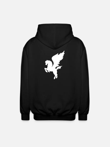 Pegasus Winged Horse Greek Mythology - Unisex Hooded Jacket - black