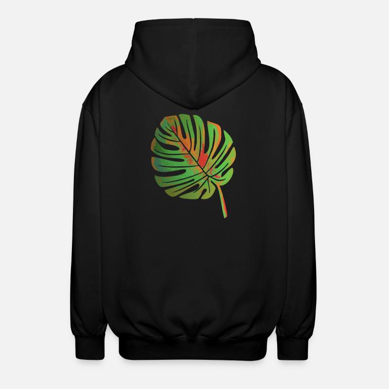 Feuille de Monstera - Veste à capuche unisexe - noir