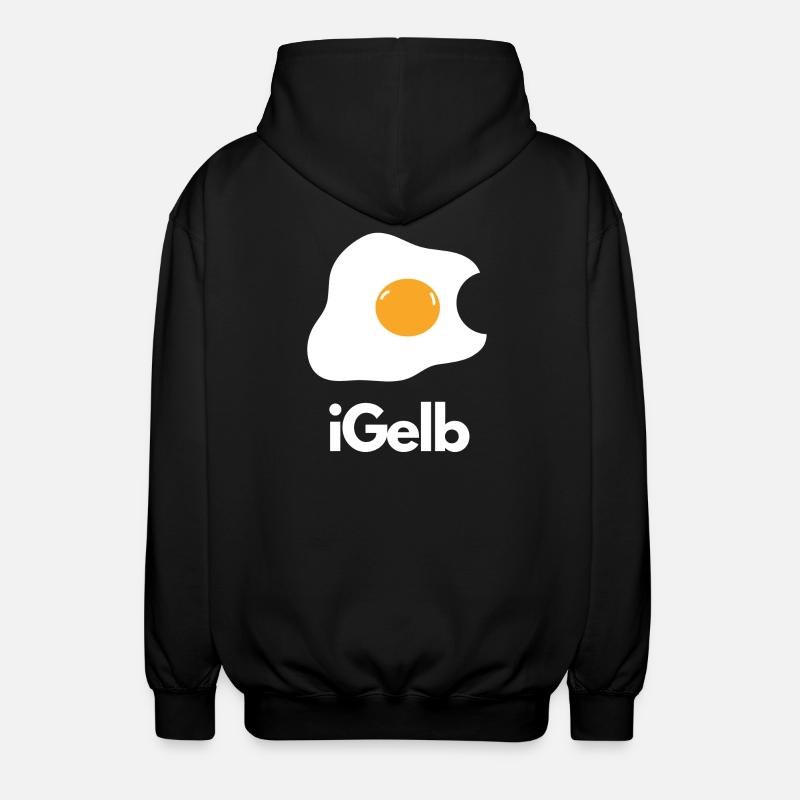 iYellow Egg Dream Breakfast Motif - Unisex Hooded Jacket - black