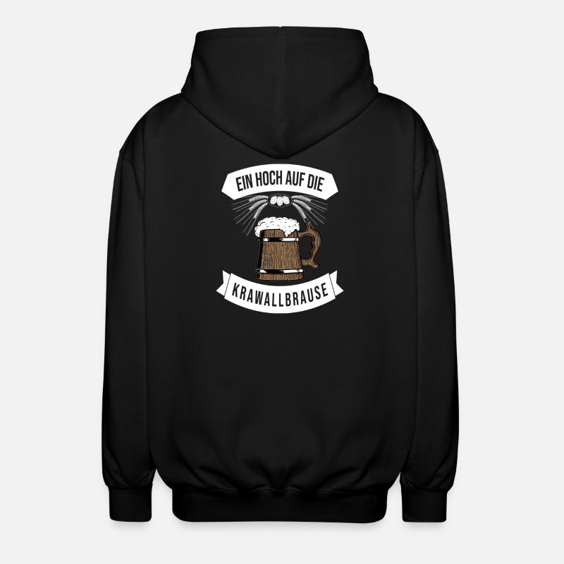 Kraftvolles Biergarten-Design mit Spruch - Unisex Kapuzenjacke - Schwarz