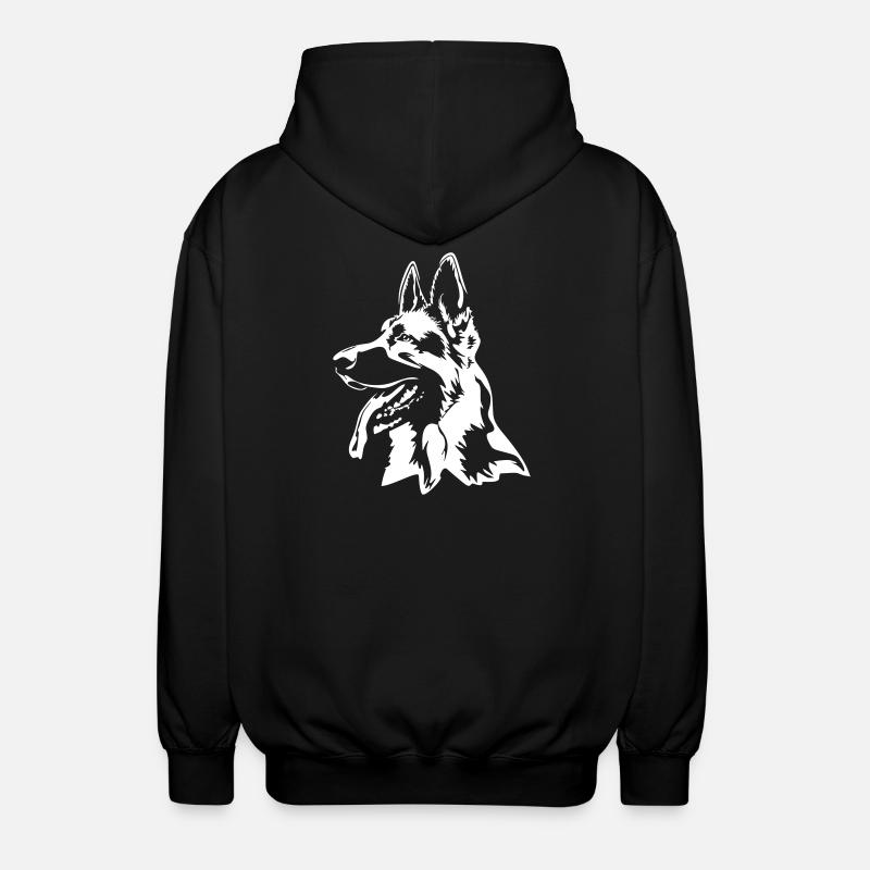 German shepherd head "Black Edition" - Unisex Hooded Jacket - black