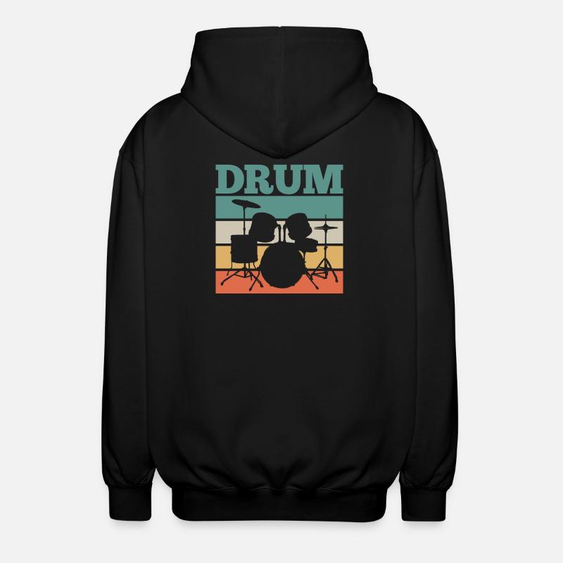 Drummer Drums Retro - Veste à capuche unisexe - noir