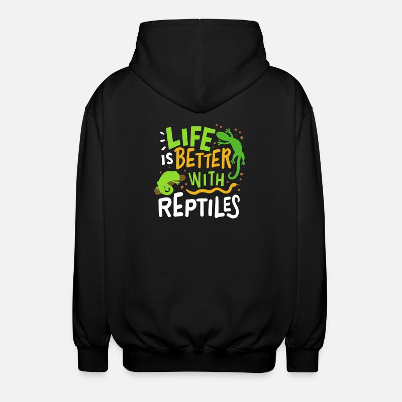 Reptilien Eidechse - Unisex Kapuzenjacke - Schwarz