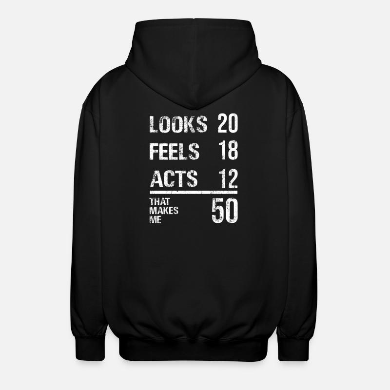 Bold Distressed Numeral Quote Tee - Unisex Hooded Jacket - black