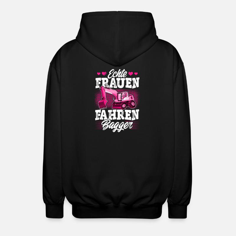 Baggerfahrerin - Unisex Kapuzenjacke - Schwarz