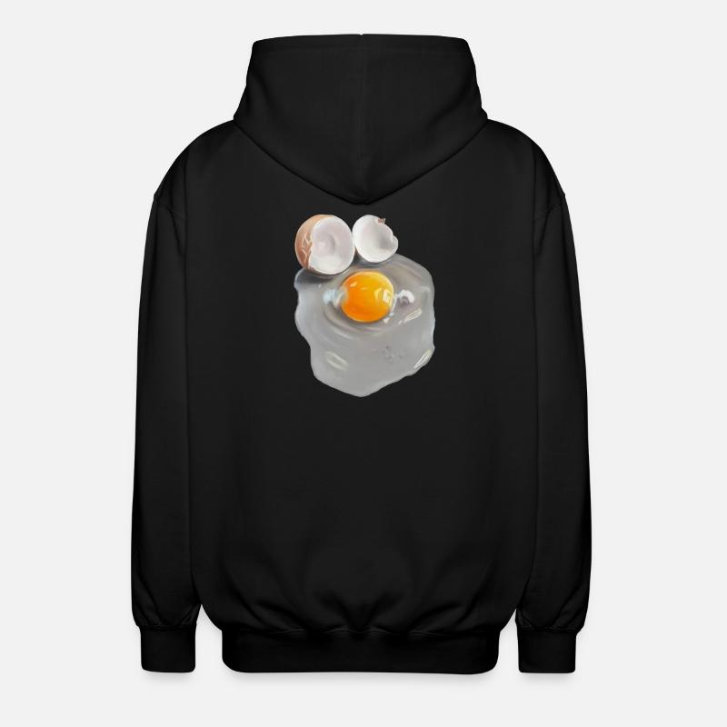 image d’oeuf en gris abstrait - Veste à capuche unisexe - noir