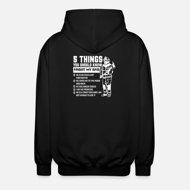 Feuerwehrmann Papa - Unisex Kapuzenjacke - Schwarz