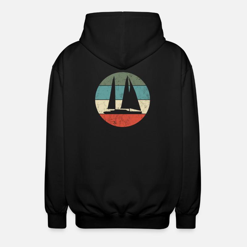 Segelboot - Unisex Kapuzenjacke - Schwarz