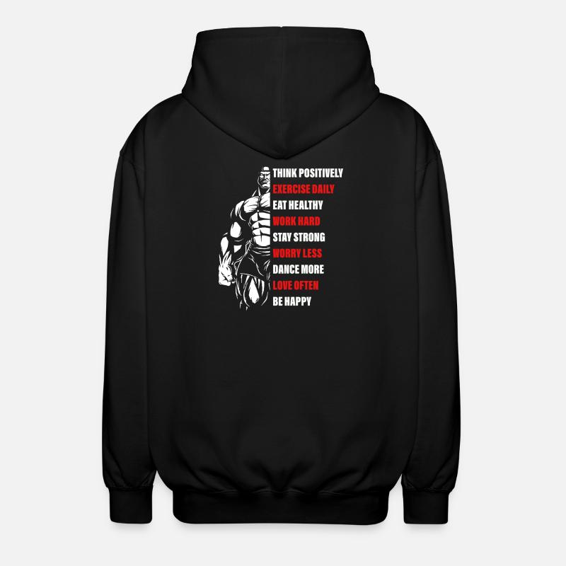 La motivation de la musculation - Veste à capuche unisexe - noir