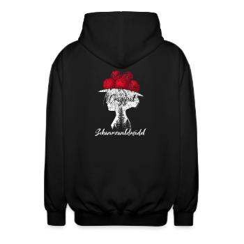 Schwarzwaldmädel Bollenhut Schwarzwald Grunge - Unisex Kapuzenjacke - Schwarz - Hinten - AI Model Male 185 light (185cm)