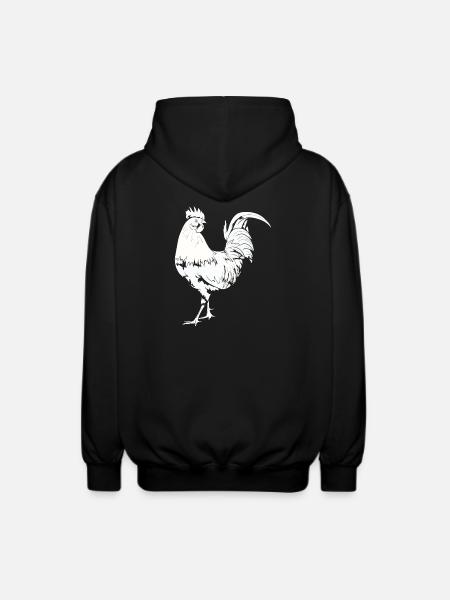 Rooster Chicken Rooster - Unisex Hooded Jacket - black