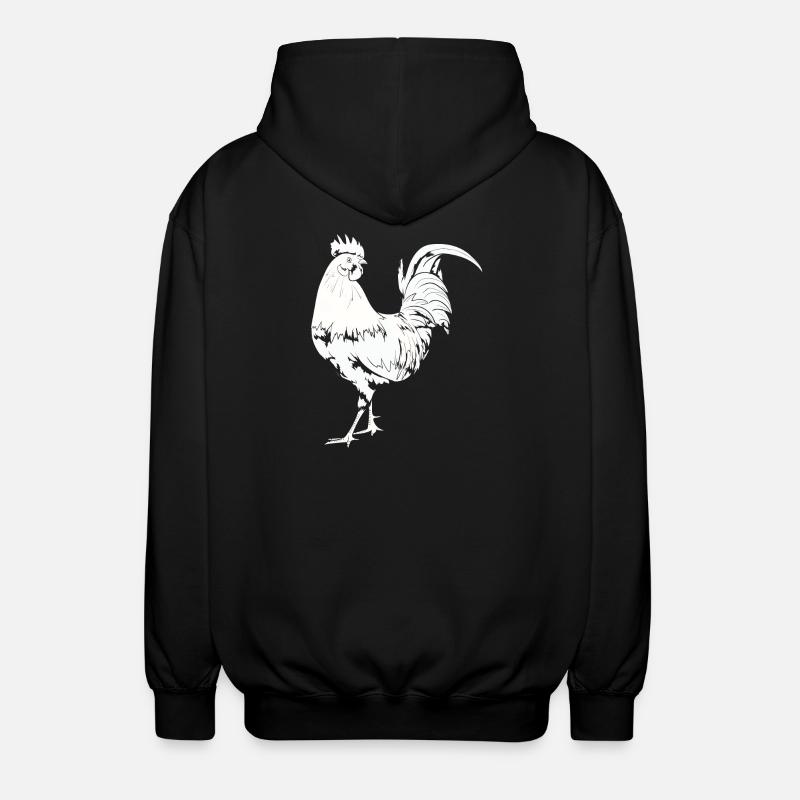 Hahn Huhn Gockel - Unisex Kapuzenjacke - Schwarz
