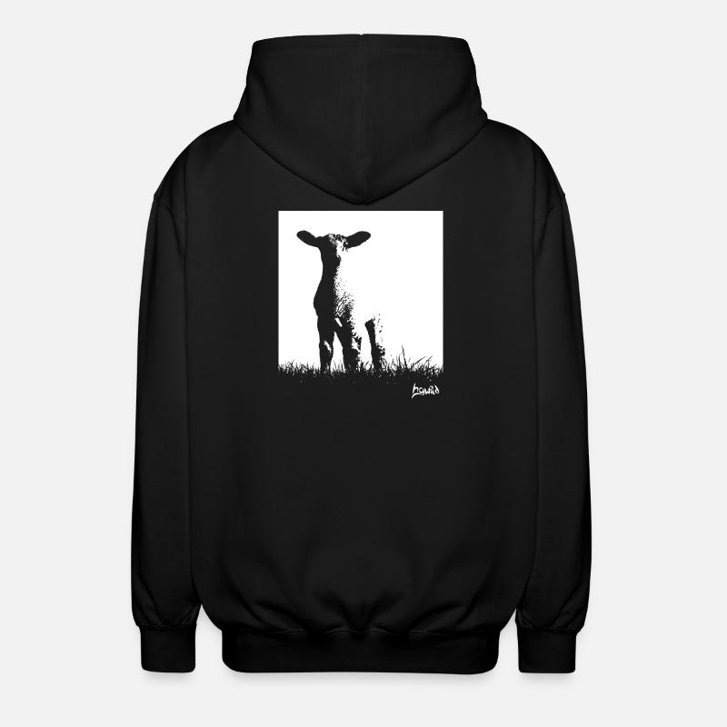 Ostfriesland-Kollektion: Deich-Lämmchen - Unisex Kapuzenjacke - Schwarz