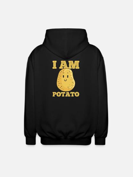 Potato Kawaii - Unisex Hooded Jacket - black