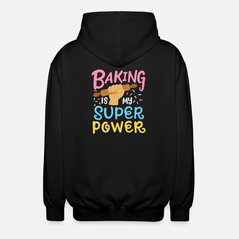 Baking Baker Rolling Pin - Unisex Hooded Jacket - black