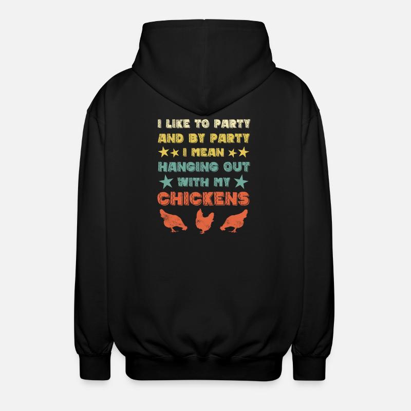 Chicken chickens - Unisex Hooded Jacket - black