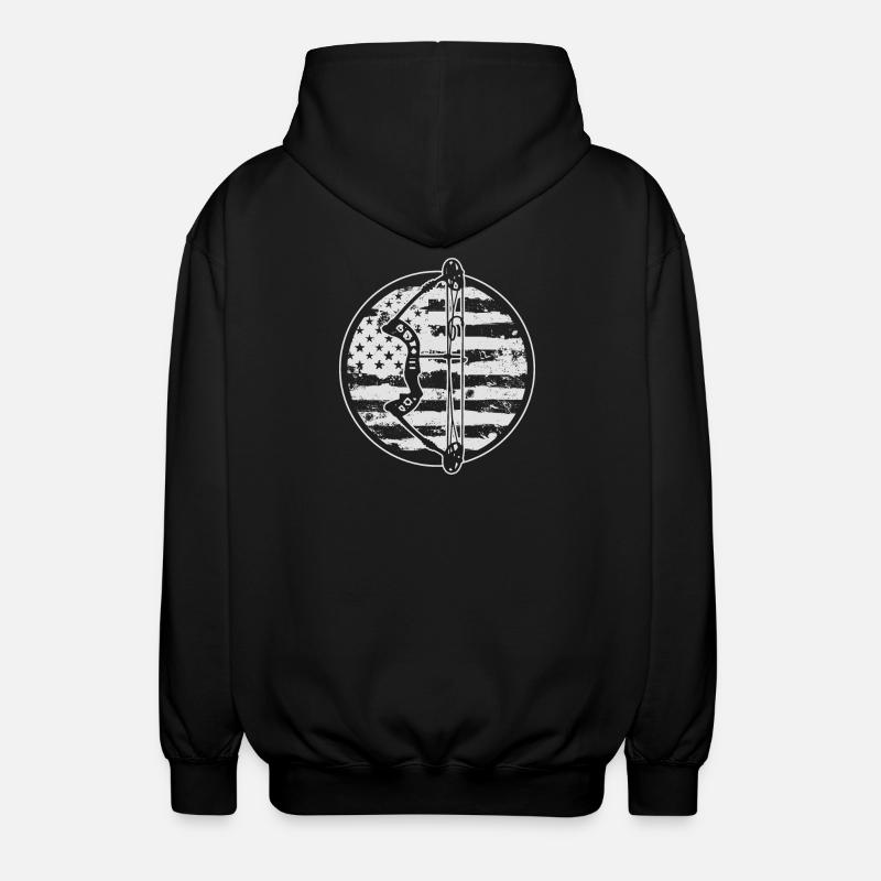 Tir à l’arc Archer Drapeau américain - Veste à capuche unisexe - noir