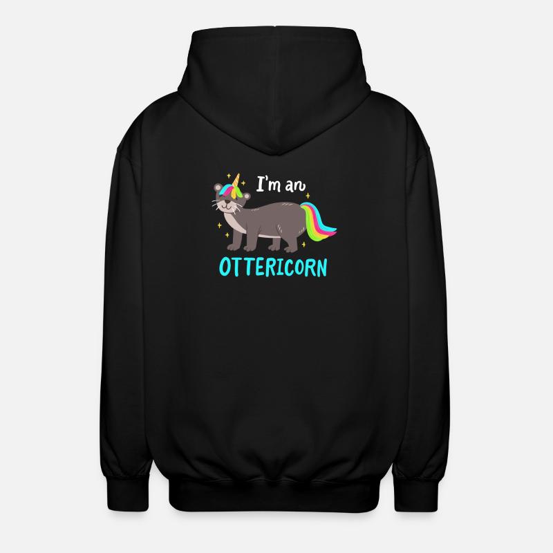 Otter Einhorn - Unisex Kapuzenjacke - Schwarz