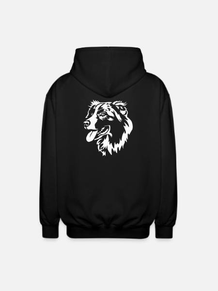 Australian Shepherd Head "Black Edition" - Unisex Hooded Jacket - black