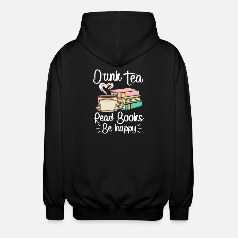 Buch Tee Bücher und Tee - Unisex Kapuzenjacke - Schwarz