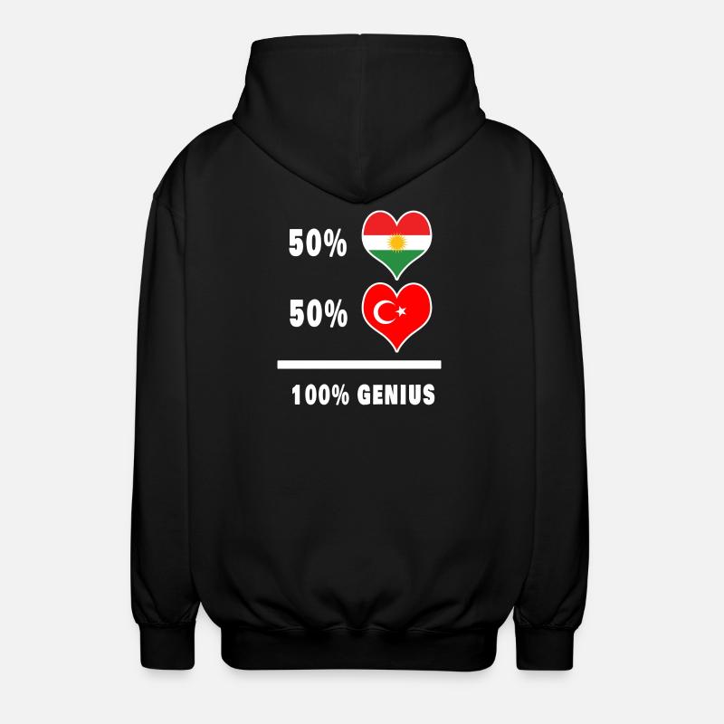 Kurdistan and Turkey Genius / present - Unisex Hooded Jacket - black