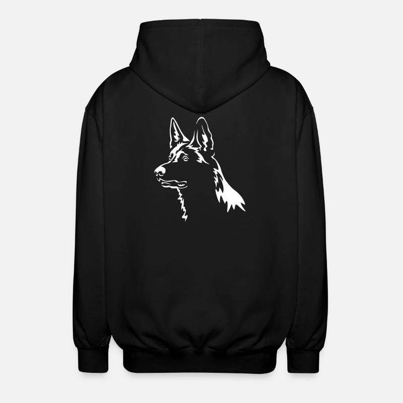 German Shepherd Head "Black Edition" - Unisex Hooded Jacket - black
