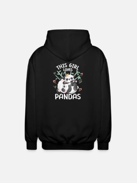 Cette fille aime les pandas - Veste à capuche unisexe - noir