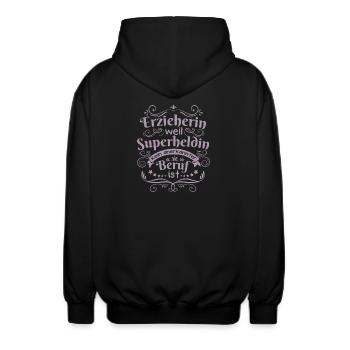 Erzieherin geschenkideen - Unisex Kapuzenjacke - Schwarz - Hinten - AI Model Male 185 light (185cm)