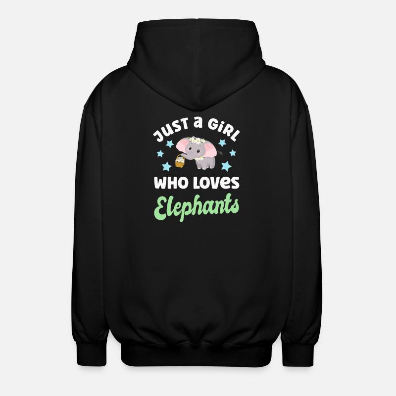 Elephant Elephants - Unisex Hooded Jacket - black