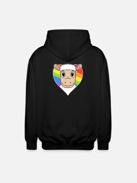 Schaf Lgbt Regenbogen Farben - Unisex Kapuzenjacke - Schwarz