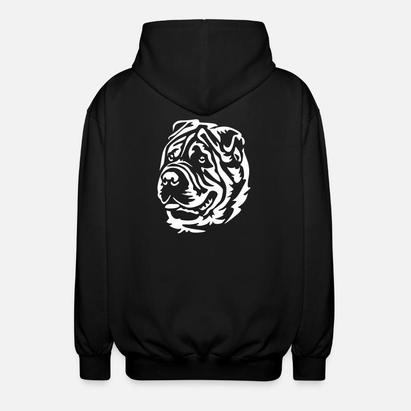 Shar-Pei Head « Black Edition » - Veste à capuche unisexe - noir