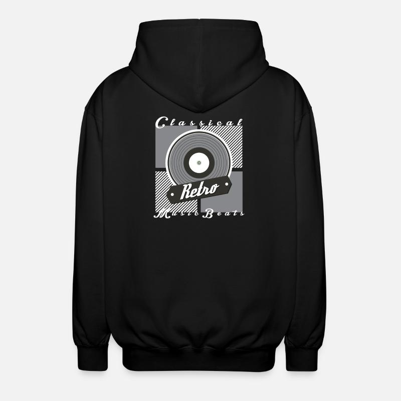Retro Musik - Unisex Kapuzenjacke - Schwarz