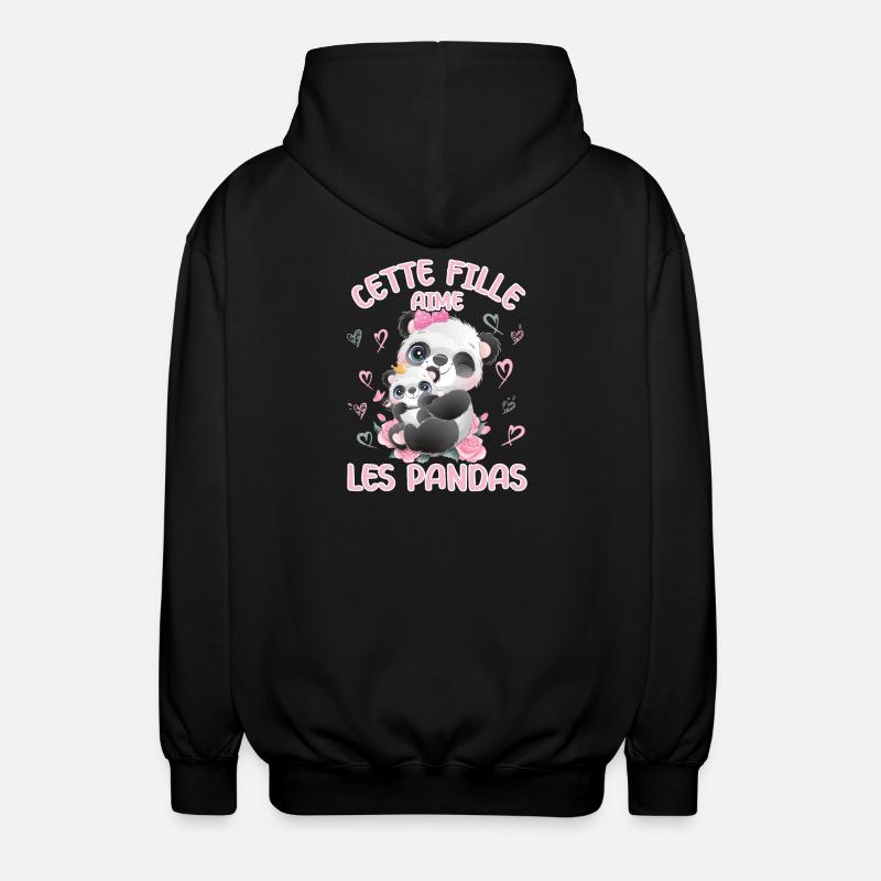 Dieses Mädchen Liebt Pandas - Unisex Kapuzenjacke - Schwarz